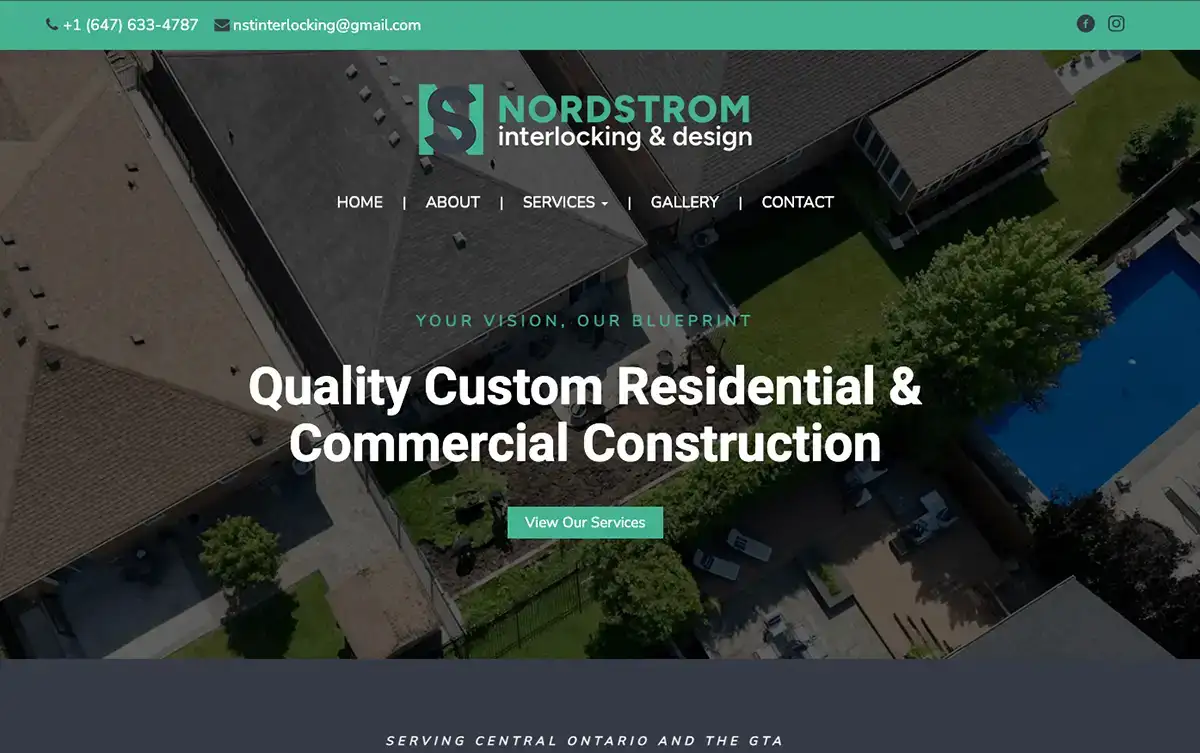Nordstrom Interlocking and Design residential and commercial construction website
