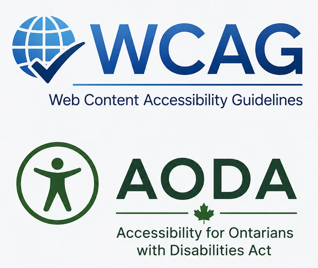 WCAG and AODA accessibility standards logos